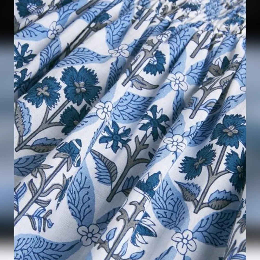 Pink City Prints Lolita Long Dress Sky Trellis Blue Floral Tuckernuck Size Large - Picture 4 of 9